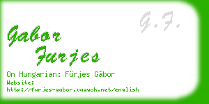gabor furjes business card