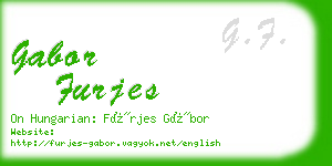 gabor furjes business card